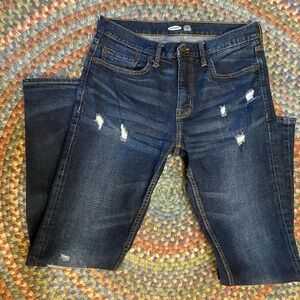 Relaxed Slim Taper Built-in Flex Ripped Jeans